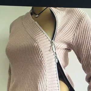 Women's Pink Ribbed Sweater